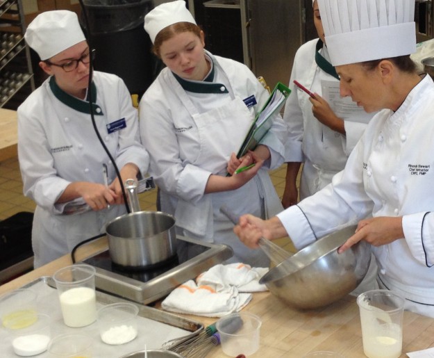 Students in my How Baking Works class, observing a demo.
