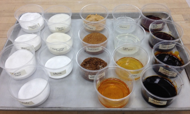 Tasting demo of different sweeteners.